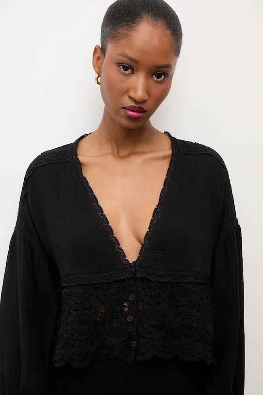 Answear.LAB bluzka damska bawełniana czarny 9297.iak