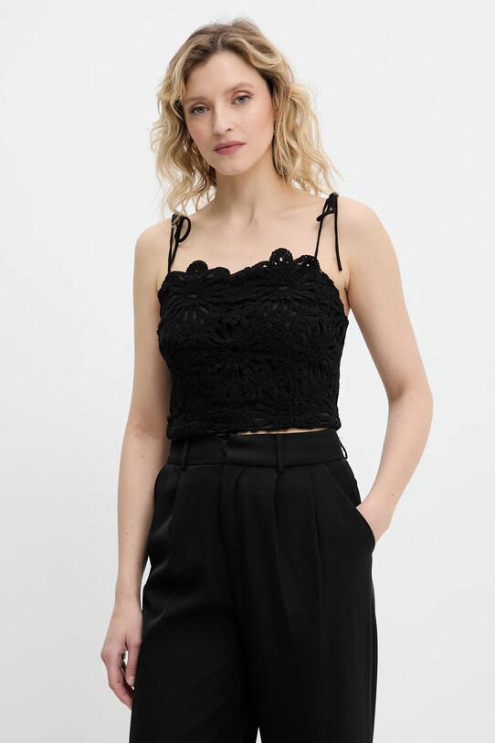 Answear.LAB top bawełniany czarny MA.1309.hos