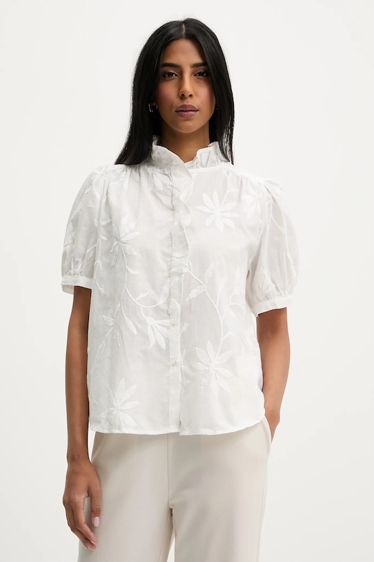 Answear Lab bluza din bumbac imprimeu alb K460.544.hos