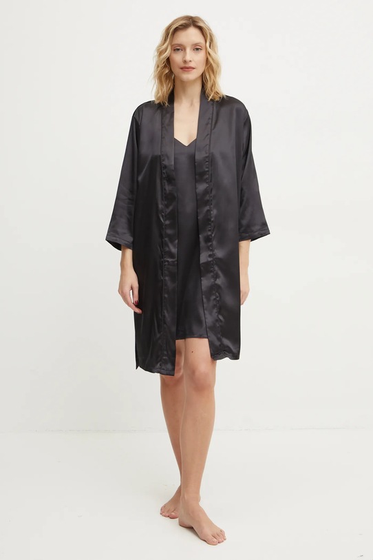 Answear.LAB koszula nocna i szlafrok czarny 165.fos