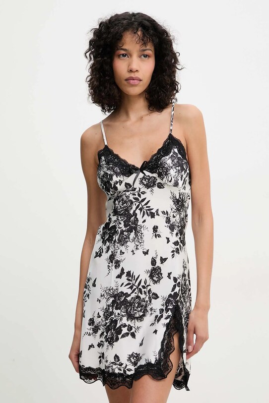 Answear.LAB koszulka nocna tkanina czarny pj325.2.flk