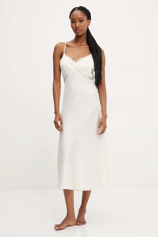 Hedvábná noční košile Answear.LAB satén béžová 6010.ios