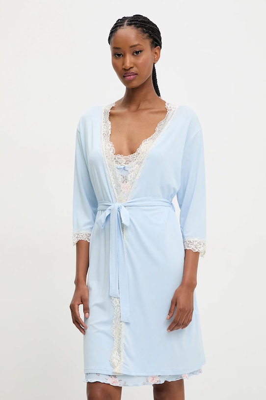 Нічна сорочка та халат Answear.LAB трикотаж блакитний Y1567.ios