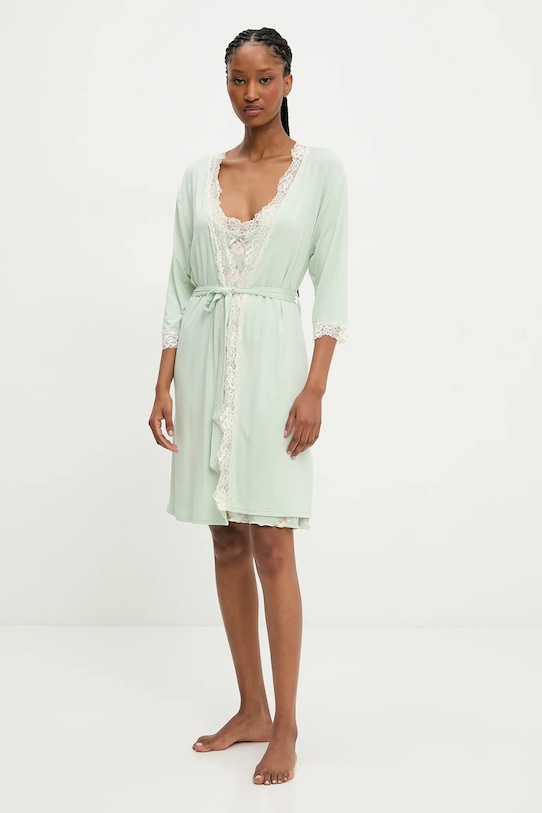 Нічна сорочка та халат Answear.LAB трикотаж зелений Y1567.ios