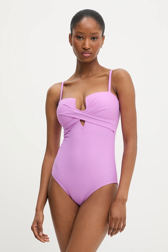 Answear.LAB jednoczęściowy strój kąpielowy bez fiszbinów różowy vy8136.flk