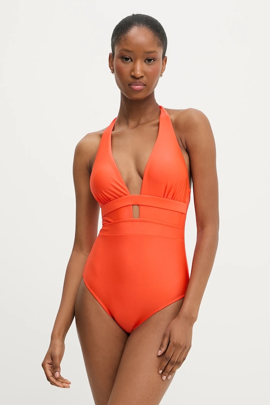 Jednodílné plavky Answear.LAB jemně vyztužené oranžová vh3807.flk