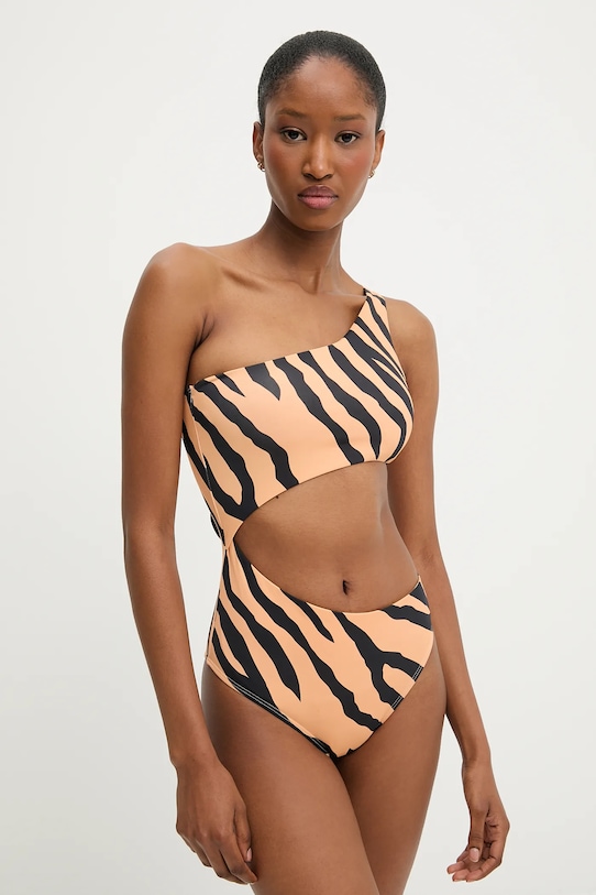 Jednodílné plavky Answear.LAB jemně vyztužené hnědá hlb101.ze.flk