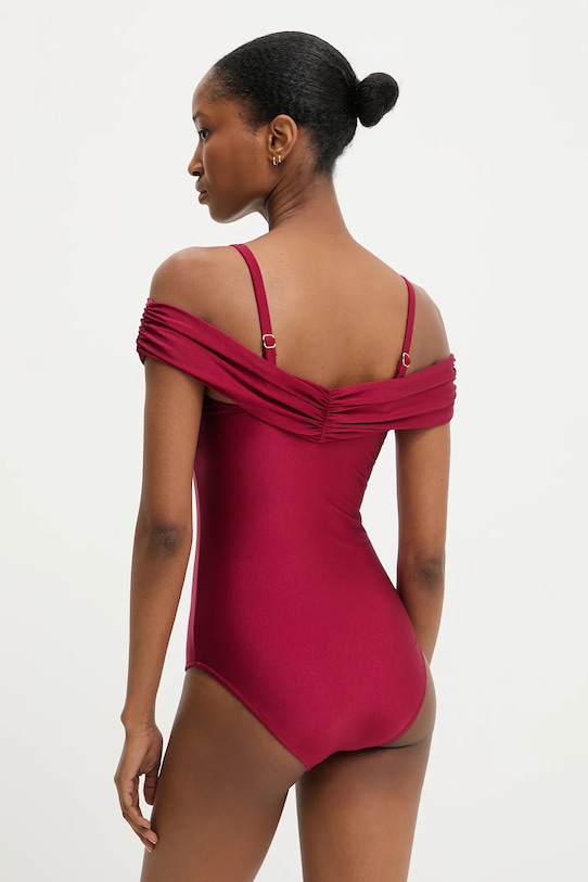 Jednodílné plavky Answear.LAB PW1A5510.fh burgundské WW25