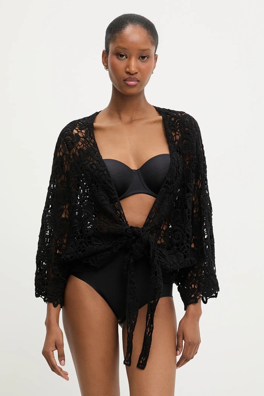 Bavlněný plážový plášť Answear.LAB černá 88013.ios