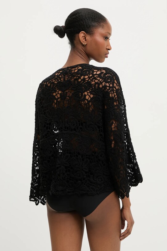 Bavlněný plážový plášť Answear.LAB 88013.ios černá WW25