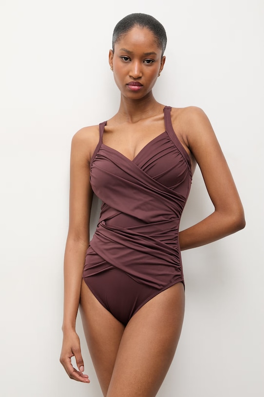 Answear Lab costum de baie dintr-o bucată usor rigidizat maro VW7515.flk