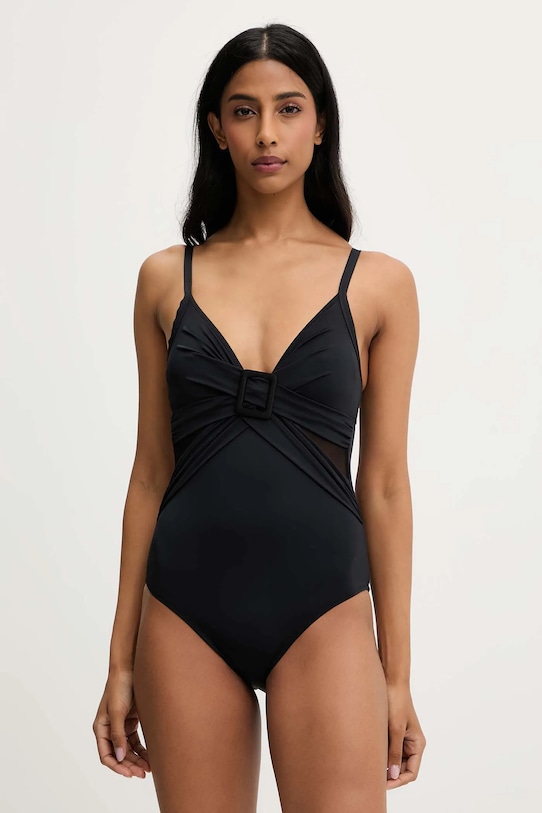 Answear.LAB jednoczęściowy strój kąpielowy miękka czarny PW1A5513.flk