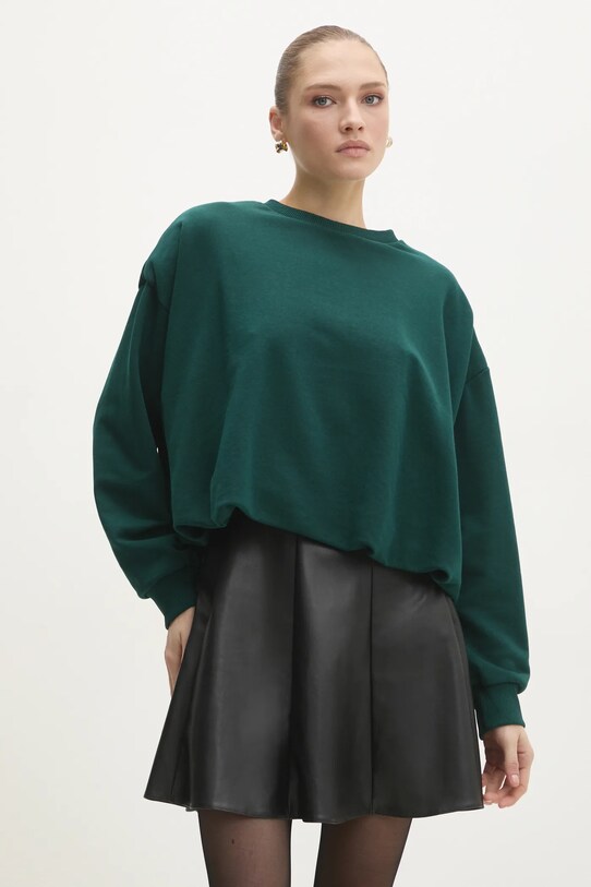 Answear Lab bluza uni verde 22158.tms