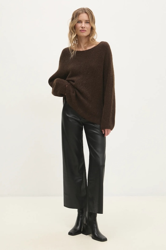 Answear.LAB sweter z wełną ZD0030.HWK brązowy WW25