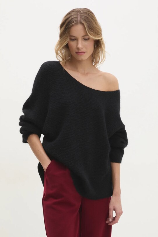 Answear Lab pulover de lana grosime medie negru ZD0030.HWK