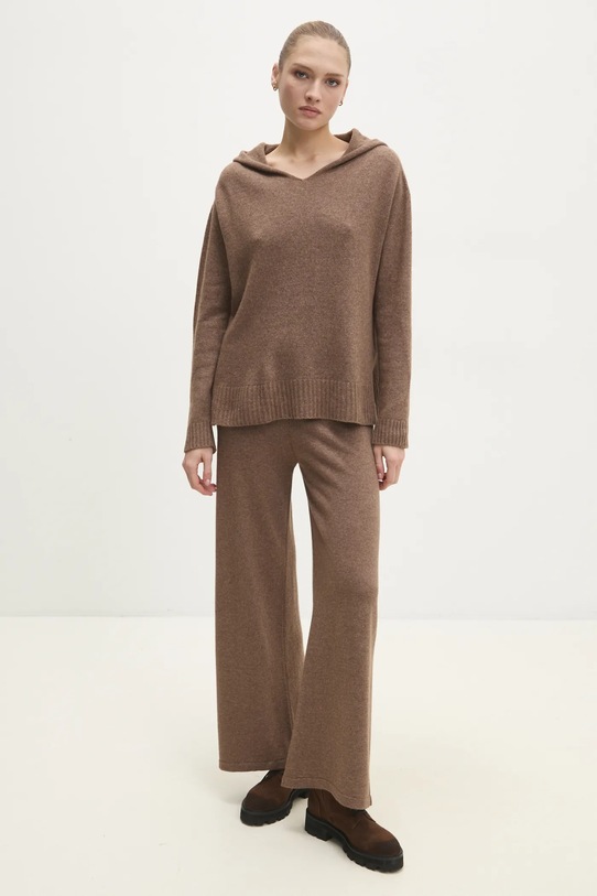 Vlněný svetr Answear.LAB 8353.0.ilk hnědá WW25