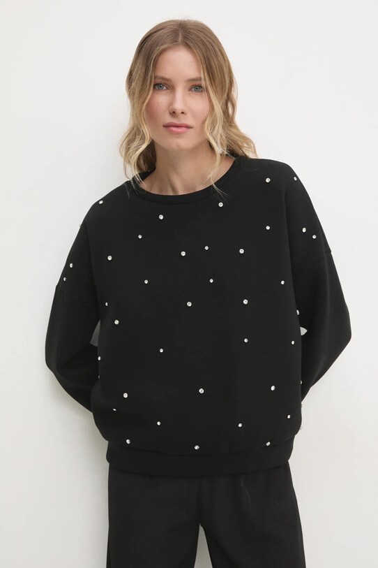 Answear Lab bluza imprimeu negru 3497.ilk