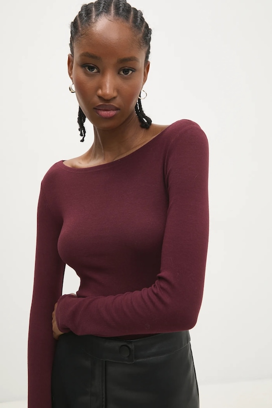 Majica dugih rukava Answear.LAB sng.44.tos bordo