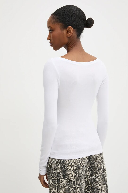 Îmbrăcăminte Answear Lab longsleeve sng.58.tos alb