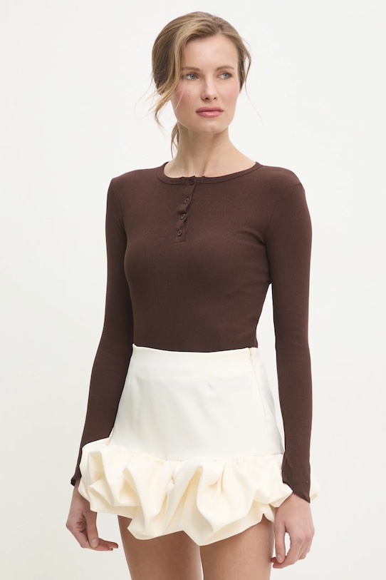 Answear.LAB longsleeve IVVI1.TWK brązowy WW25