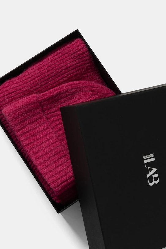 Čepice a šála s vlnou Answear.LAB směs růžová 7086.7711.fms