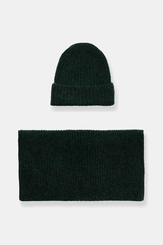 Answear Lab cappello e sciarpa in cotone 7086.7711.fms verde WW25