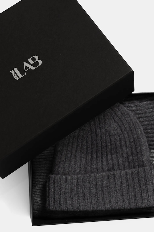 Шапка і шарф з вовною Answear.LAB з додаванням вовни сірий 7086.7711.fms