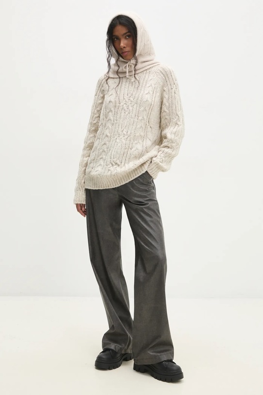 Answear Lab kominiarka wełniana beżowy HB.7587.fos