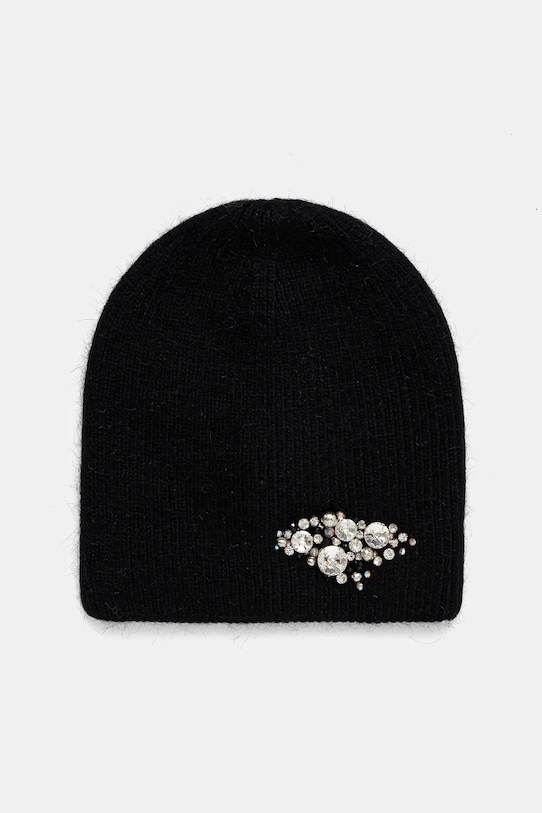 Answear Lab caciula de lana imprimeu negru HB7577.flk