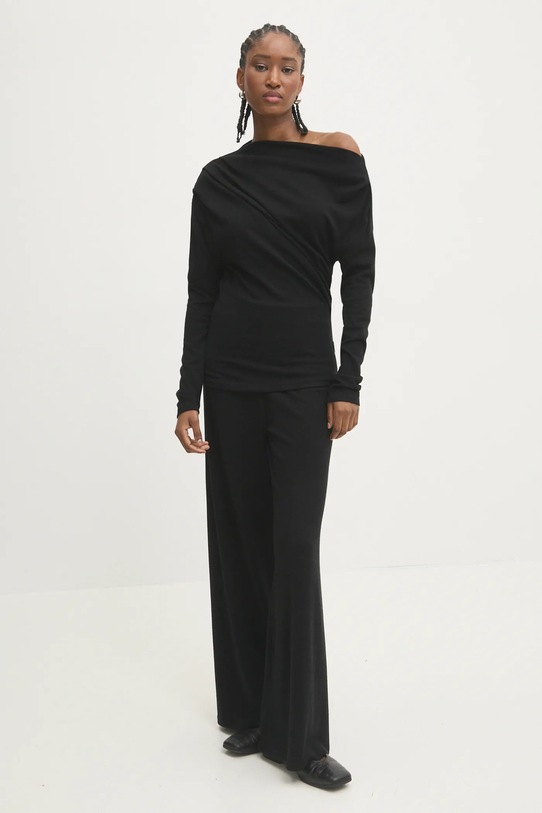 Answear Lab bluză și pantaloni tricotaj negru 92727.92729.ios