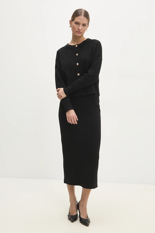 Answear Lab compleu tricotaj negru ch1801.ch1794.fos