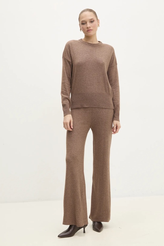 Pulover i hlače od kašmira Answear.LAB 8925.ILK smeđa WW25
