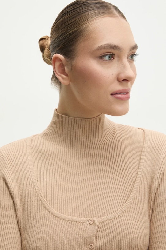 Answear Lab rochie și cardigan MG58857AB.HWK maro