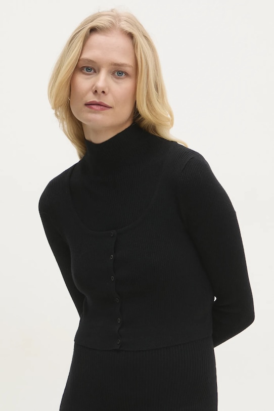 Answear Lab rochie și cardigan negru MG58857AB.HWK