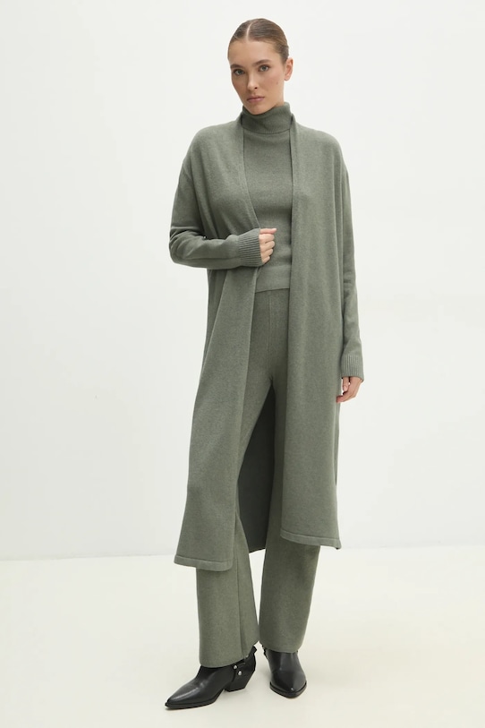 Answear Lab compleu tricotaj verde W0909AB.HKK