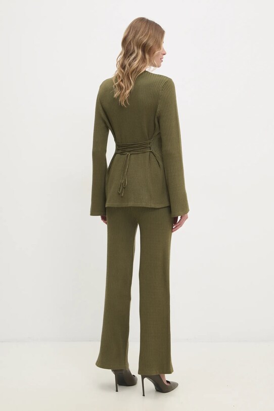 Answear.LAB sweter i spodnie dzianina zielony qt91025.fms