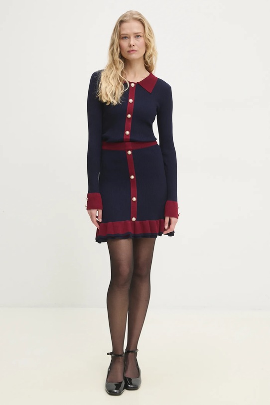 Answear.LAB sweter i spódnica dzianina granatowy .081011.ilk