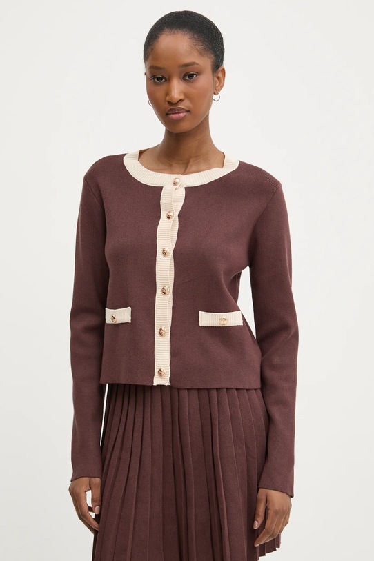 Ruházat Answear.LAB kardigán és szoknya 081022.ims barna