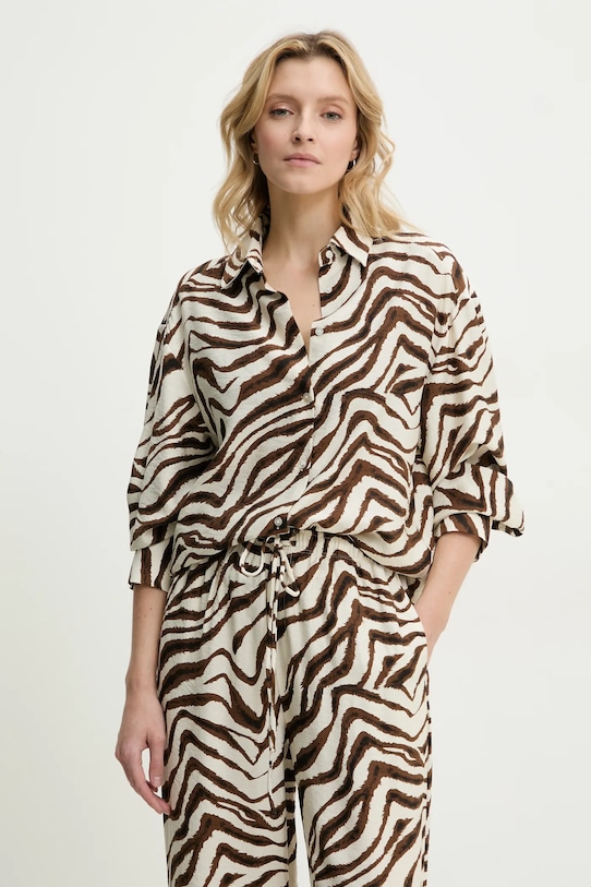 Îmbrăcăminte Answear Lab cămașă și pantaloni 15629.1.15635.1.FLK maro