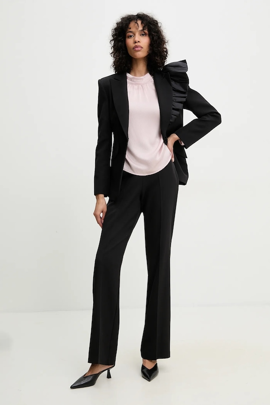 Answear Lab sacou și pantaloni panza negru 23.442.tos