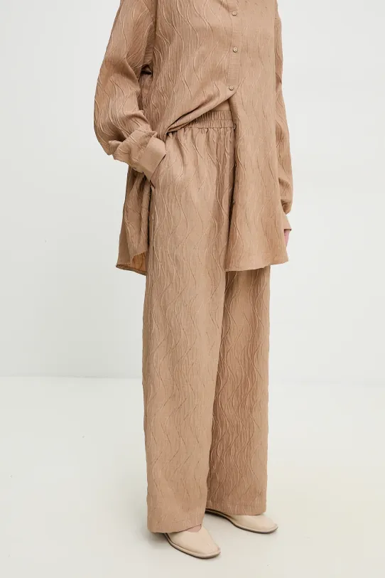 Λινό σετ Answear.LAB καφέ 8979.fos