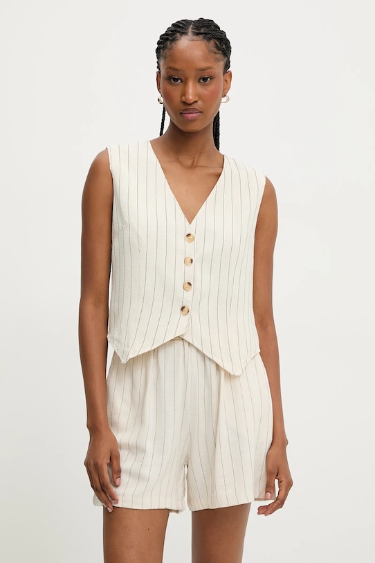 Answear.LAB komplet z lnem tkanina beżowy 6558.6537.hos