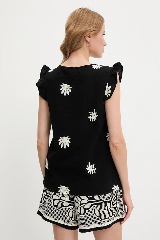 Answear Lab bluză și pantaloni scurți din bumbac negru SK468.HWK