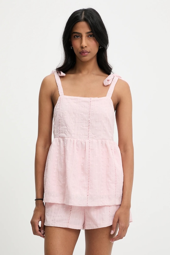 Answear.LAB bluzka i szorty aplikacja różowy ps9175abs.fos