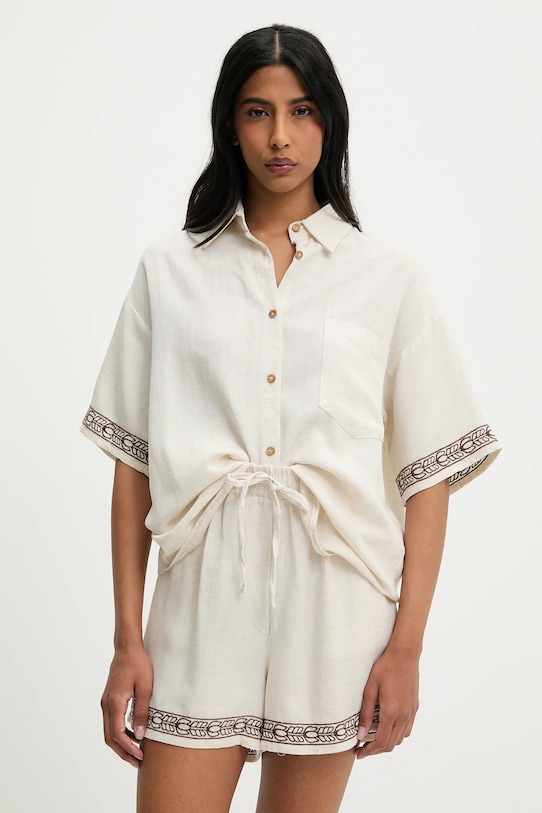 Answear.LAB komplet z lnem aplikacja beżowy G28.4952.tos