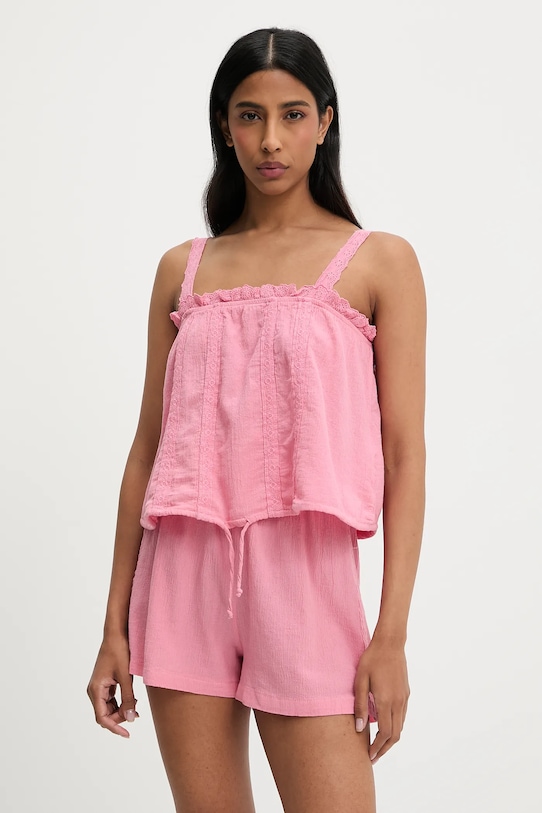 Answear.LAB bluzka i szorty bawełniane bawełna różowy N24173.tos
