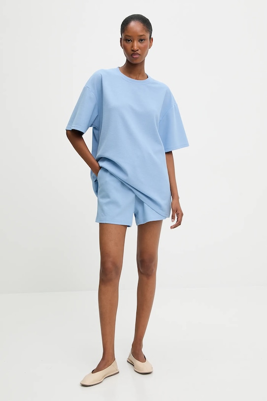 Answear Lab tricou și pantaloni scurți tricotaj albastru 4823.4825.iak