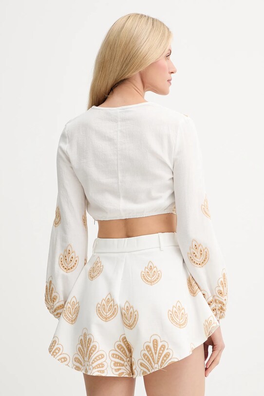 Answear Lab bluză și pantaloni scurți alb 56899.flk