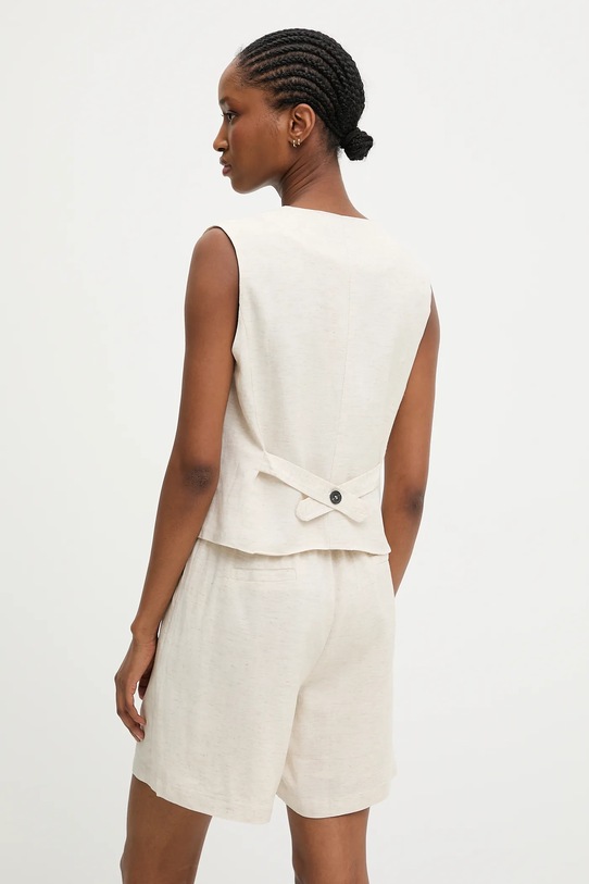 Answear.LAB gilet e pantaloncini con lino beige CA2716.hos