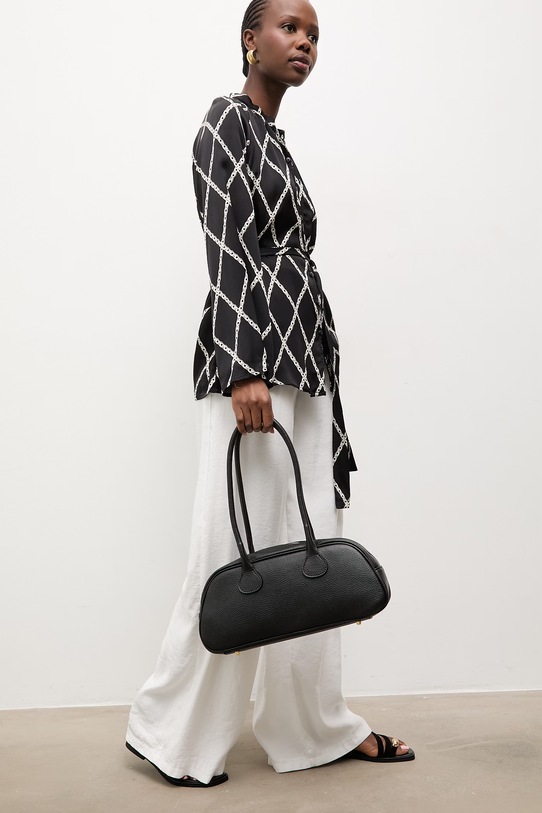 Srajca Answear.LAB Vzorčasti črna sw980.ios